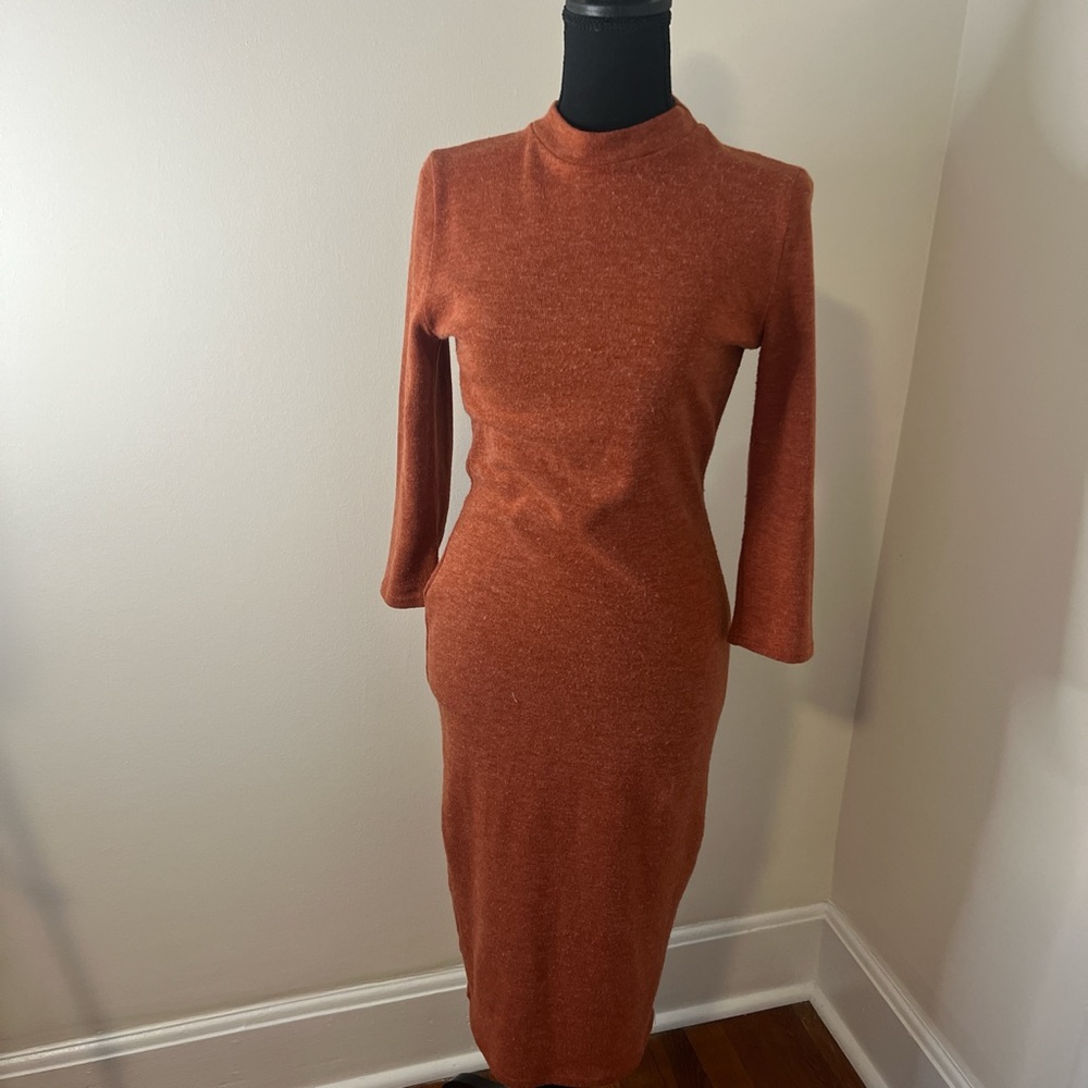 Lulu's Terracotta Long Sleeve Dress